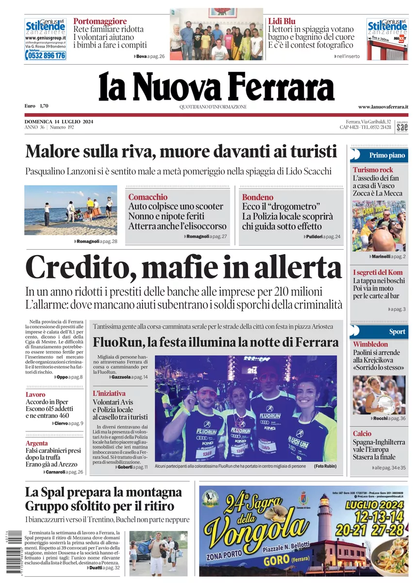 Prima-pagina-nuova ferrara-oggi-edizione-del-2024-07-14